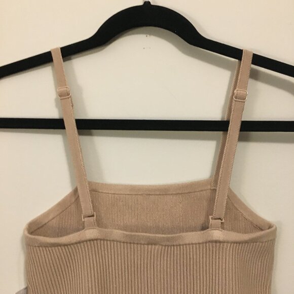 NWT Old Navy Beige Ribbed Square Neck Cropped Cami - Picture 4 of 11
